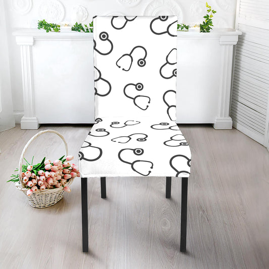 Stethoscope Sign Pattern Print Dining Chair Slipcover