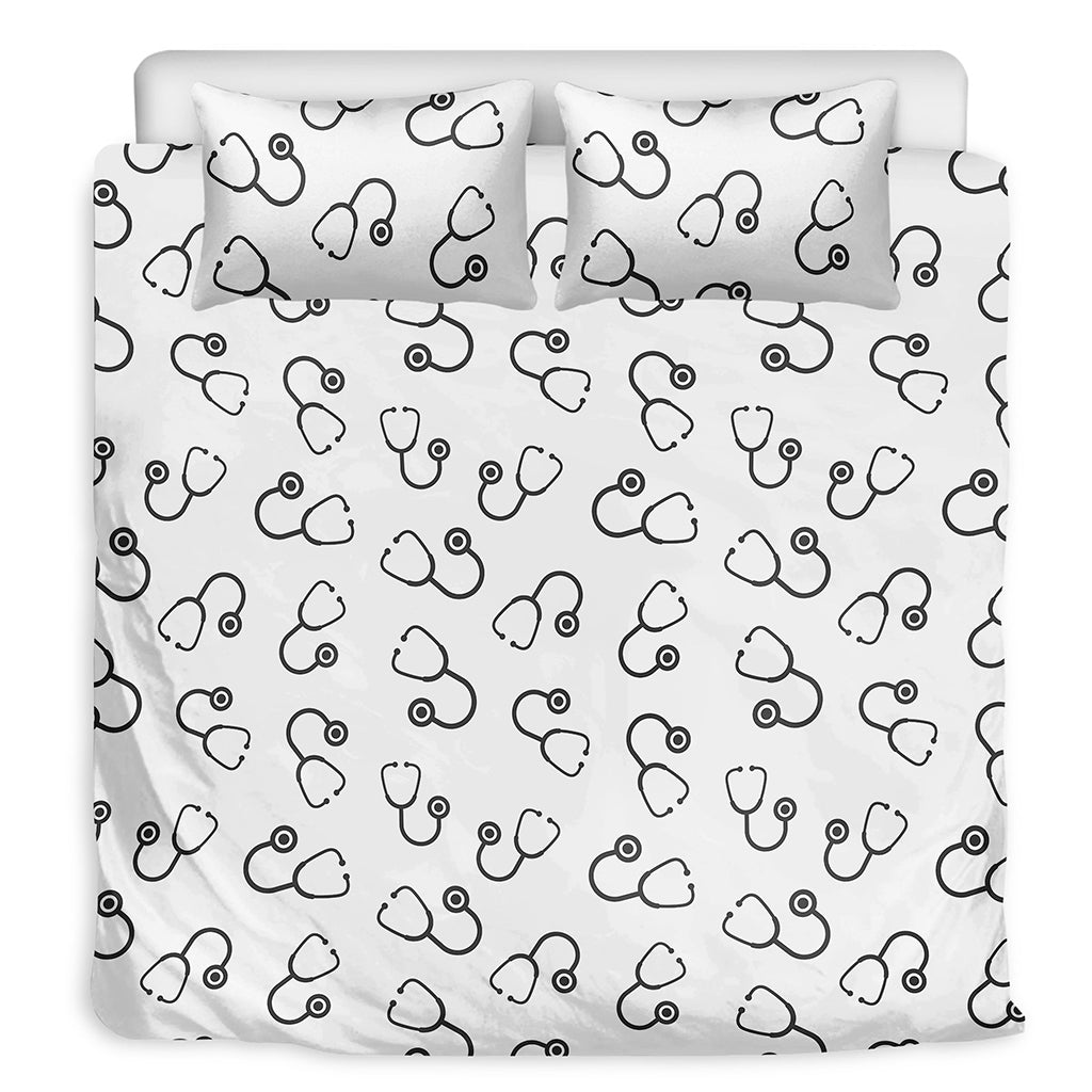 Stethoscope Sign Pattern Print Duvet Cover Bedding Set
