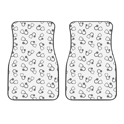 Stethoscope Sign Pattern Print Front Car Floor Mats