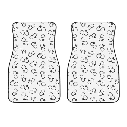 Stethoscope Sign Pattern Print Front Car Floor Mats