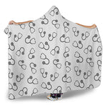 Stethoscope Sign Pattern Print Hooded Blanket