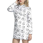 Stethoscope Sign Pattern Print Hoodie Dress