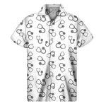 Stethoscope Sign Pattern Print Men's Short Sleeve Shirt