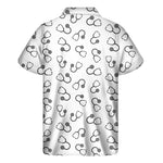 Stethoscope Sign Pattern Print Men's Short Sleeve Shirt