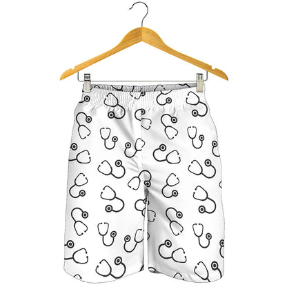 Stethoscope Sign Pattern Print Men's Shorts