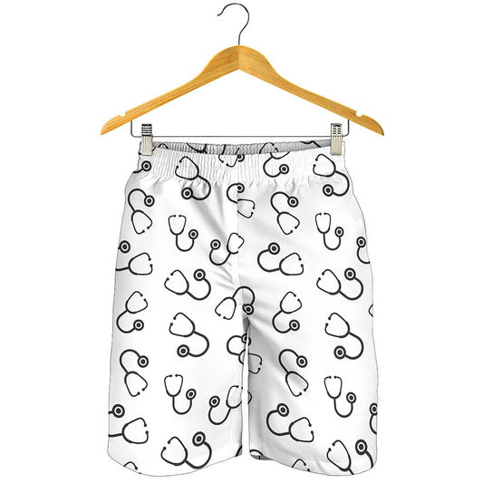 Stethoscope Sign Pattern Print Men's Shorts