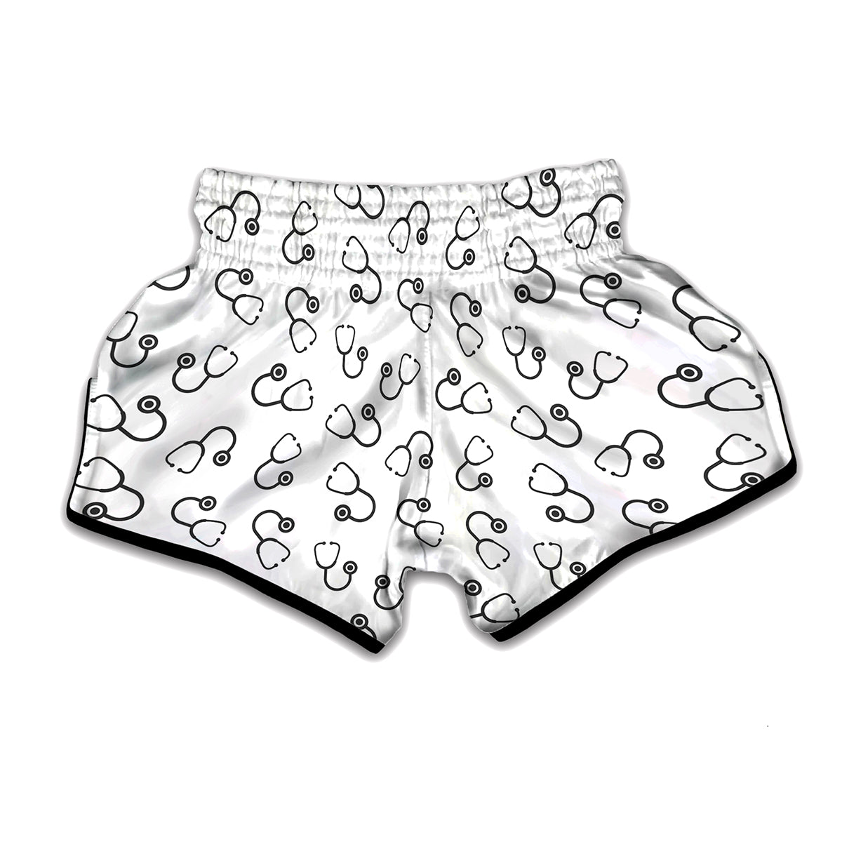Stethoscope Sign Pattern Print Muay Thai Boxing Shorts