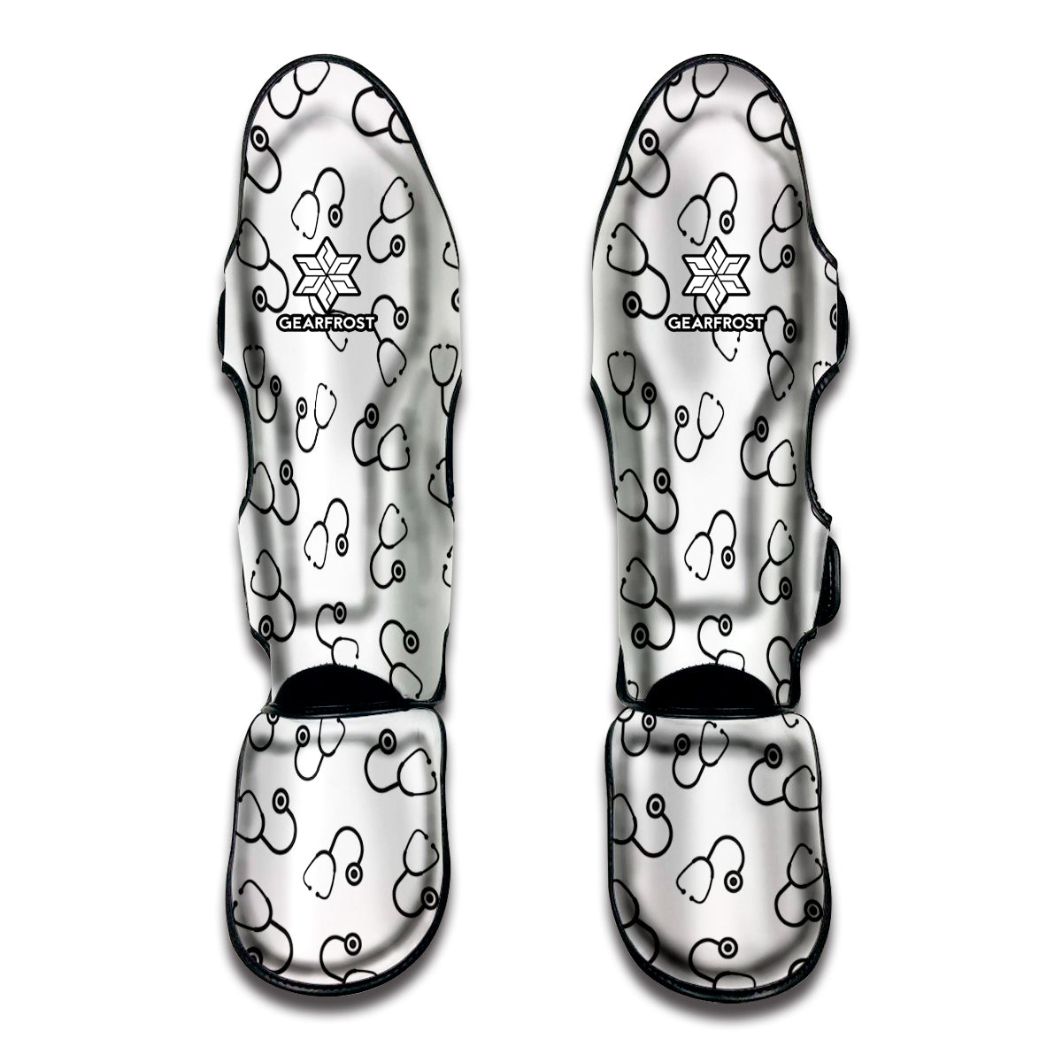 Stethoscope Sign Pattern Print Muay Thai Shin Guard