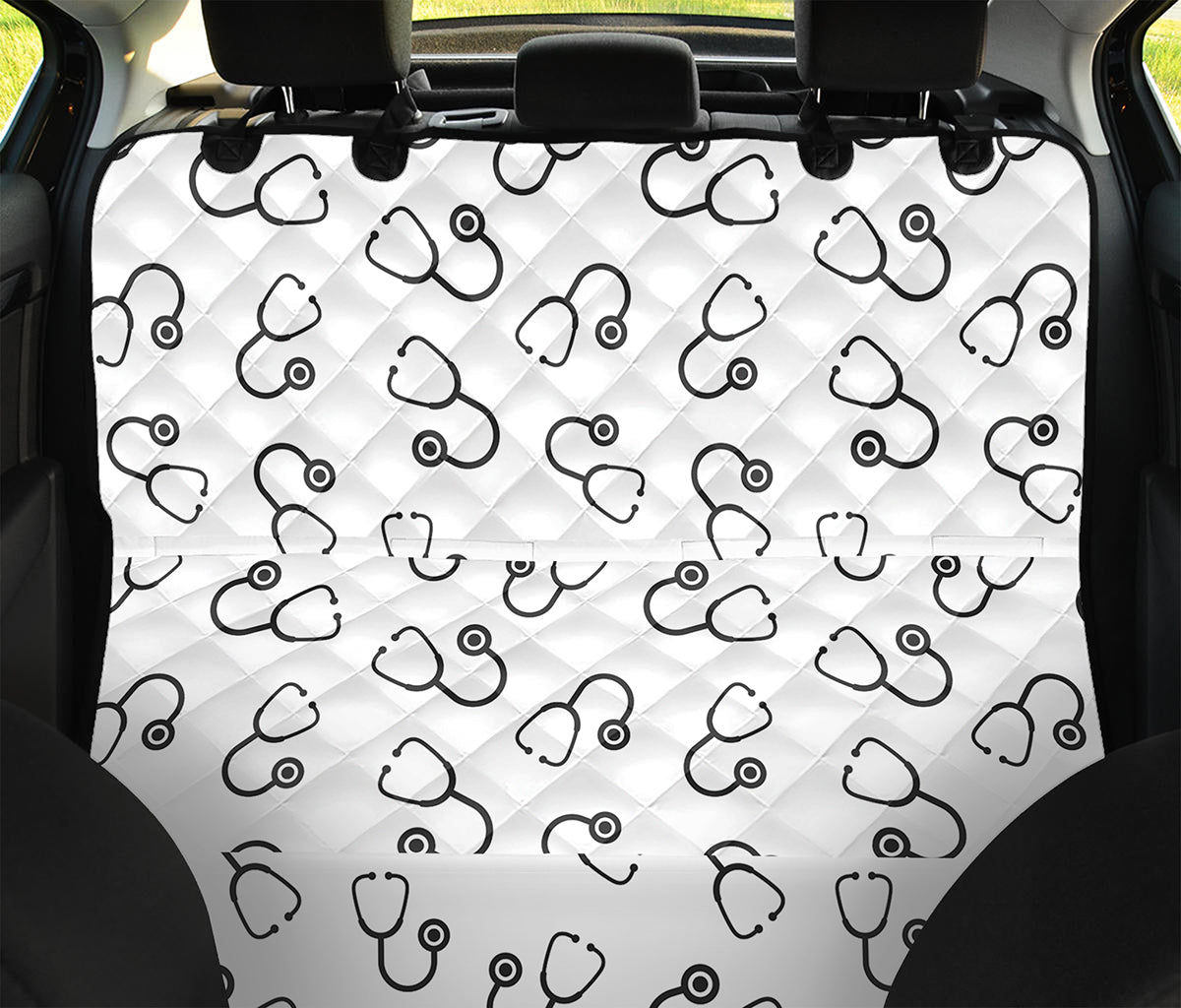 Stethoscope Sign Pattern Print Pet Car Back Seat Cover