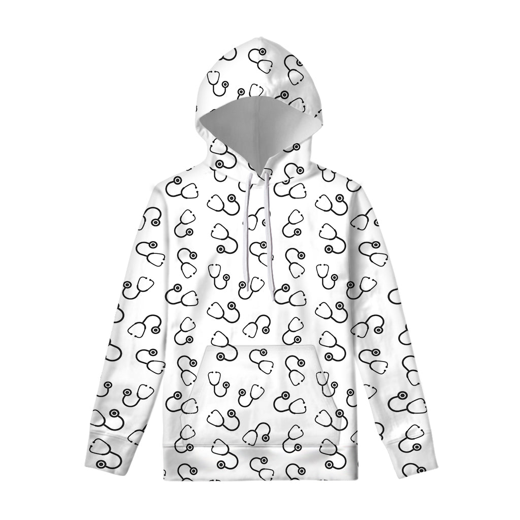 Stethoscope Sign Pattern Print Pullover Hoodie