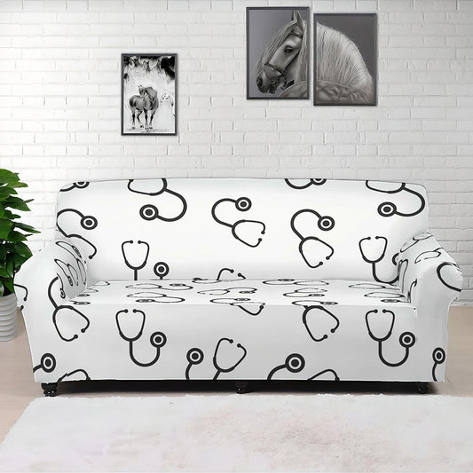 Stethoscope Sign Pattern Print Sofa Cover