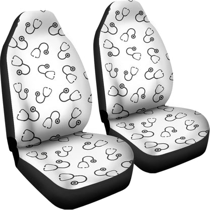 Stethoscope Sign Pattern Print Universal Fit Car Seat Covers