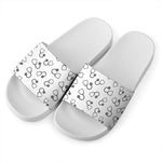 Stethoscope Sign Pattern Print White Slide Sandals