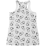 Stethoscope Sign Pattern Print Women's Racerback Tank Top