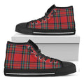 Stewart Tartan Scottish Pattern Print Black High Top Sneakers