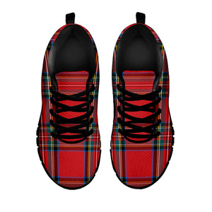 Stewart Tartan Scottish Pattern Print Black Sneakers