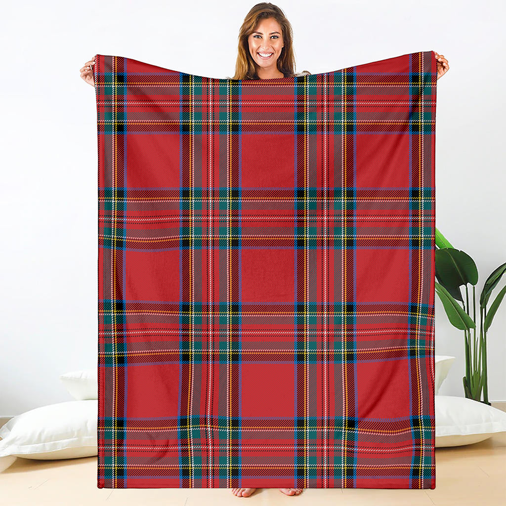 Stewart Tartan Scottish Pattern Print Blanket