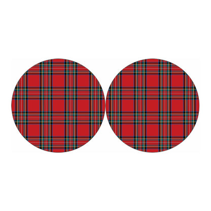 Stewart Tartan Scottish Pattern Print Car Coasters