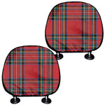 Stewart Tartan Scottish Pattern Print Car Headrest Covers