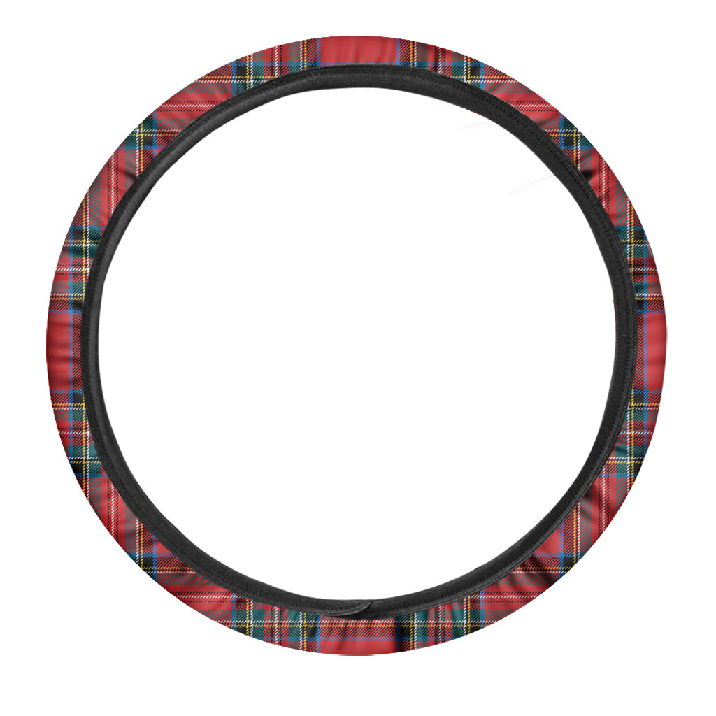 Stewart Tartan Scottish Pattern Print Car Steering Wheel Cover