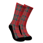 Stewart Tartan Scottish Pattern Print Crew Socks