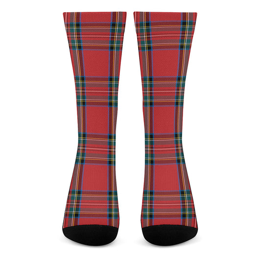 Stewart Tartan Scottish Pattern Print Crew Socks