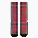 Stewart Tartan Scottish Pattern Print Crew Socks