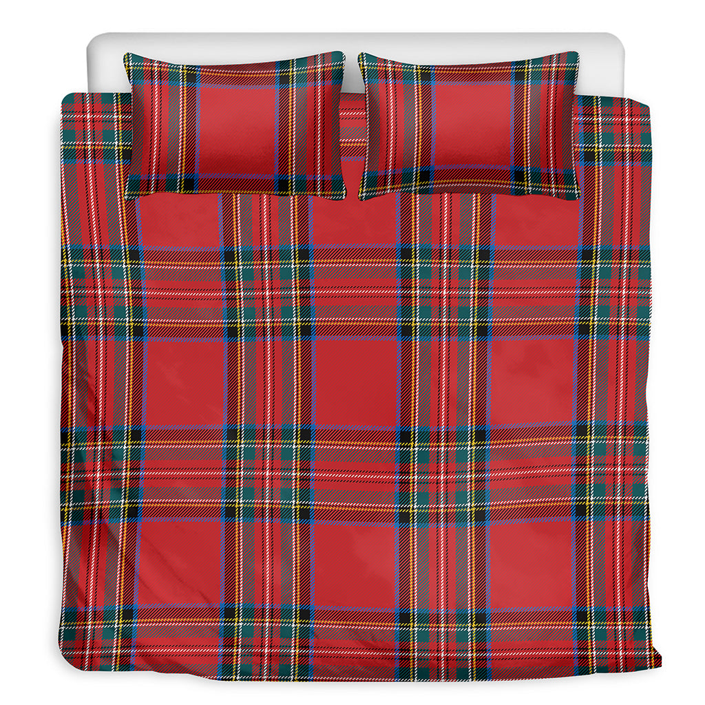 Stewart Tartan Scottish Pattern Print Duvet Cover Bedding Set
