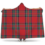 Stewart Tartan Scottish Pattern Print Hooded Blanket