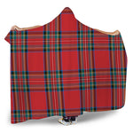 Stewart Tartan Scottish Pattern Print Hooded Blanket