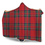 Stewart Tartan Scottish Pattern Print Hooded Blanket