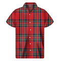 Stewart Tartan Scottish Pattern Print Men's Short Sleeve Shirt
