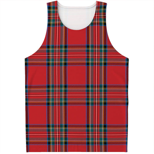 Stewart Tartan Scottish Pattern Print Men's Tank Top