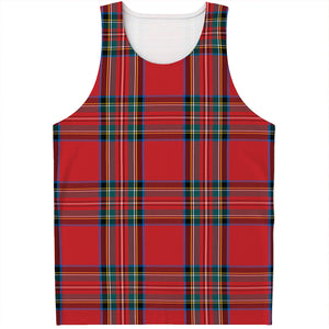 Stewart Tartan Scottish Pattern Print Men's Tank Top