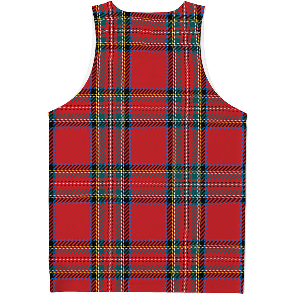 Stewart Tartan Scottish Pattern Print Men's Tank Top