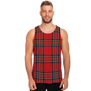 Stewart Tartan Scottish Pattern Print Men's Tank Top