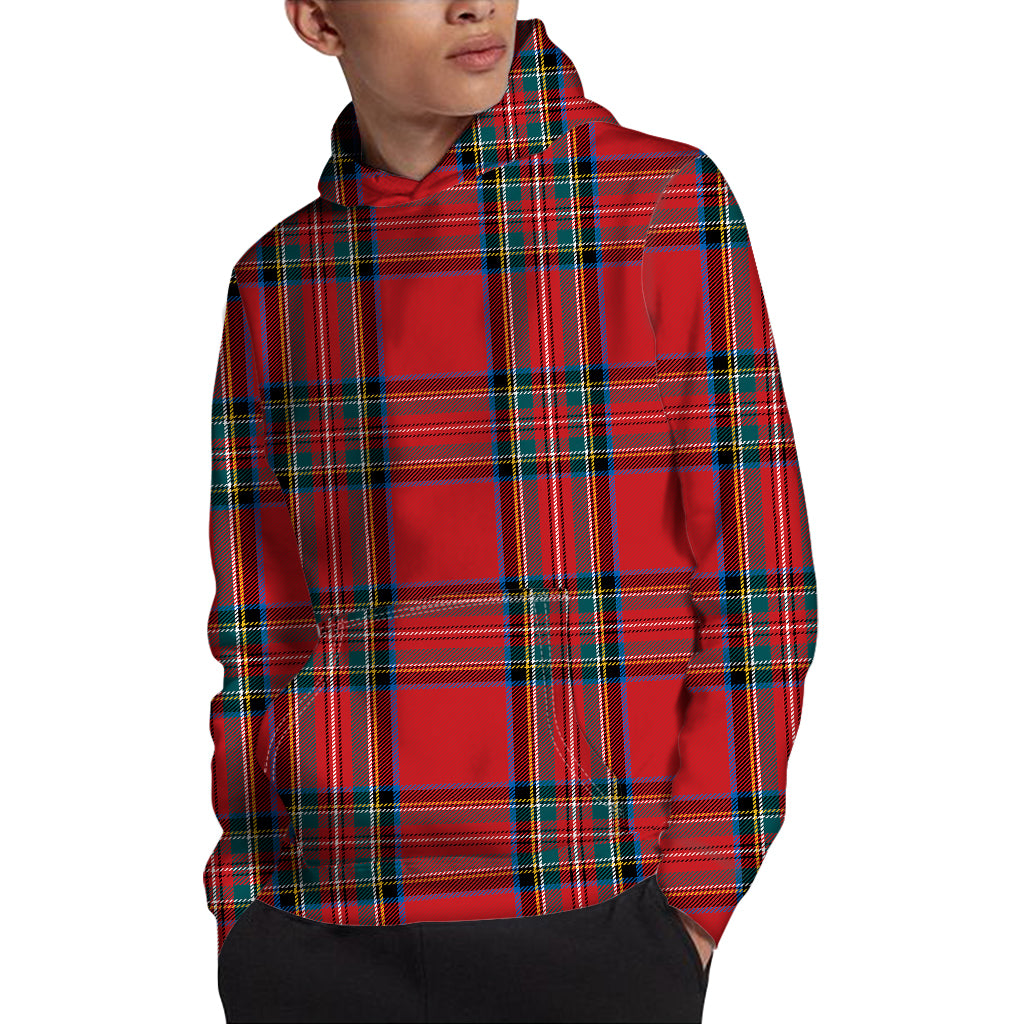 Stewart Tartan Scottish Pattern Print Pullover Hoodie