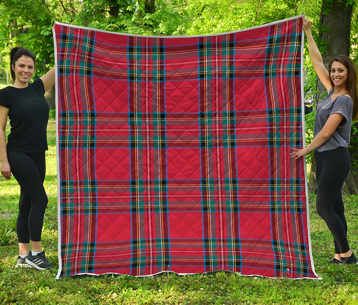 Stewart Tartan Scottish Pattern Print Quilt