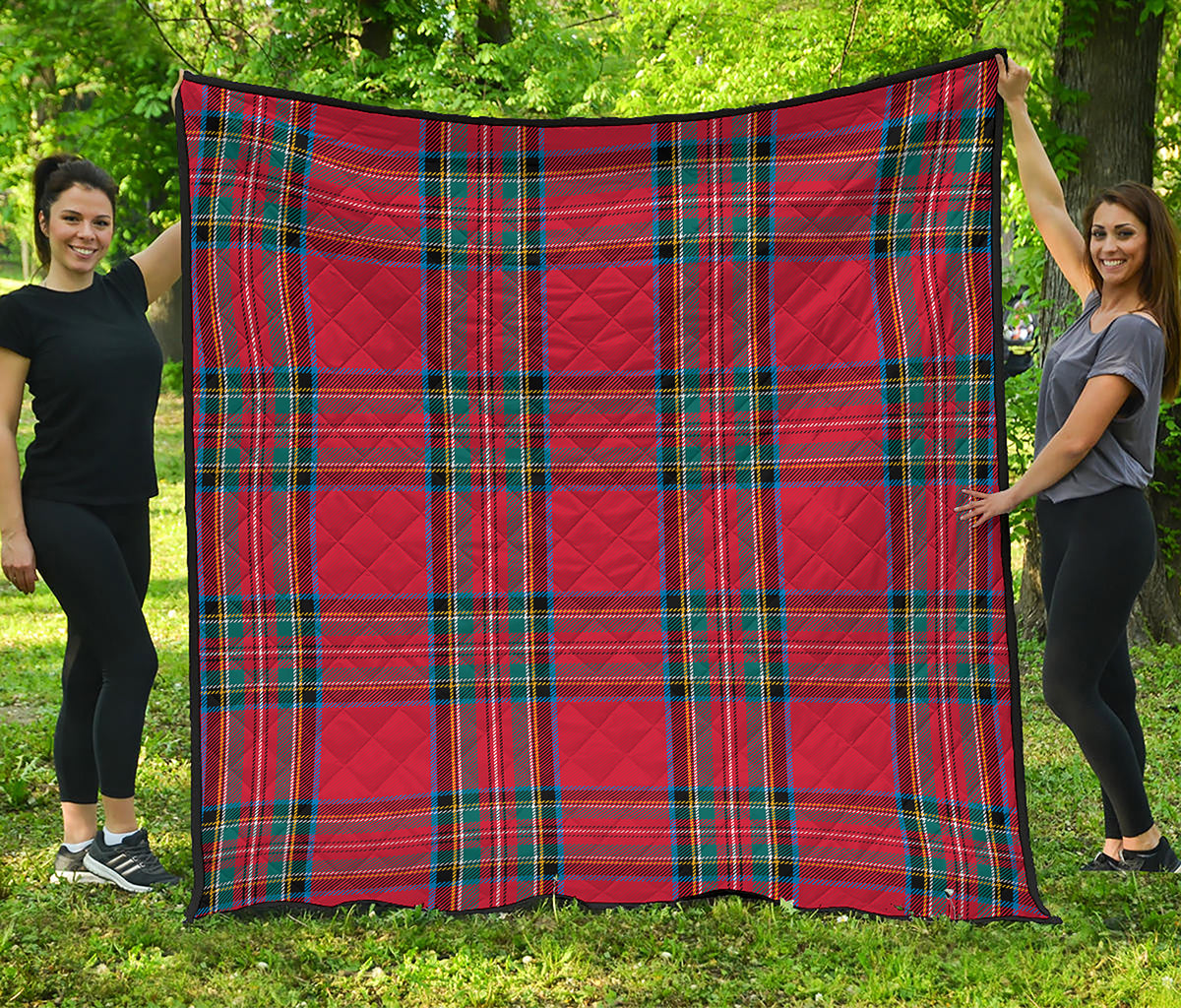 Stewart Tartan Scottish Pattern Print Quilt
