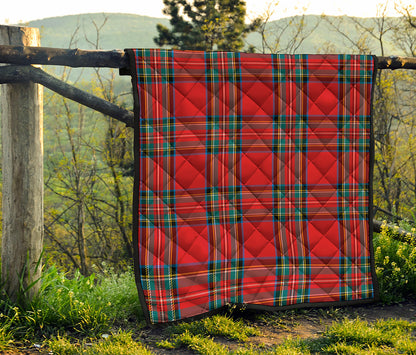 Stewart Tartan Scottish Pattern Print Quilt