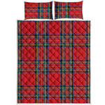 Stewart Tartan Scottish Pattern Print Quilt Bed Set