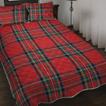 Stewart Tartan Scottish Pattern Print Quilt Bed Set