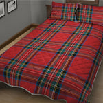 Stewart Tartan Scottish Pattern Print Quilt Bed Set