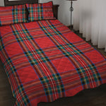 Stewart Tartan Scottish Pattern Print Quilt Bed Set