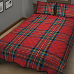 Stewart Tartan Scottish Pattern Print Quilt Bed Set