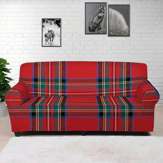 Stewart Tartan Scottish Pattern Print Sofa Cover