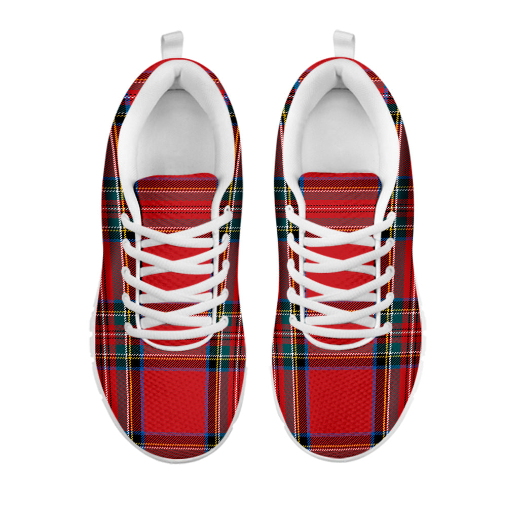 Stewart Tartan Scottish Pattern Print White Sneakers