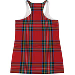 Stewart Tartan Scottish Pattern Print Women's Racerback Tank Top