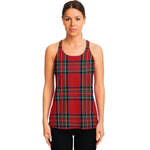 Stewart Tartan Scottish Pattern Print Women's Racerback Tank Top