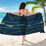 Stock Candlestick And Indicators Print Beach Sarong Wrap